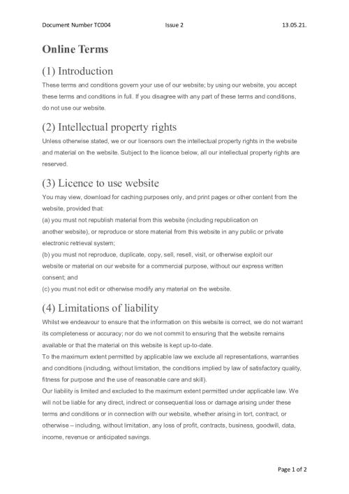Online Terms